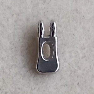 Alphabet pendant O, silver plated, 15mm x 7mm