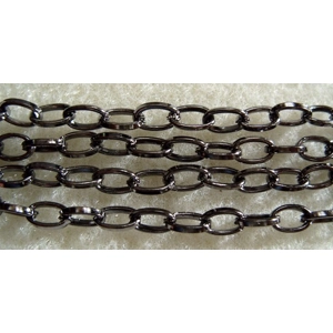 1 metre, 7mm x 4mm black plated oval chain.