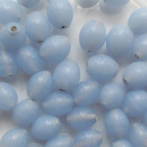 25, sem-opaque light blue, Indian glass beads, oval 8 x 11mm
