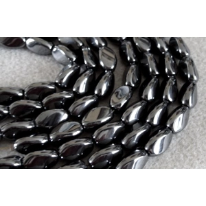 12, 13mm x 8mm flat sided oval hematite beads