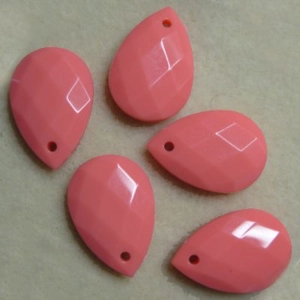 5 teardrop pendants, orange, 29mm x 20mm