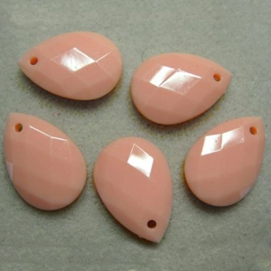 5 teardrop pendants, peach, 29mm x 20mm