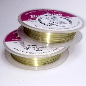 Champagne plated copper craft wire, 0.4mm x 20 metres