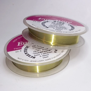 Champagne plated copper craft wire, 0.6mm x 10 metres