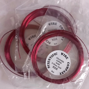 Wine plated copper craft wire, 0.9mm x 5 metres
