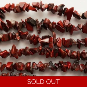 32 inch strand red jasper tumblechip beads
