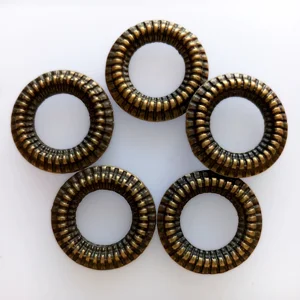 5, ring pendant, connector, antique gold, 24mm