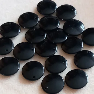 20 small synthetic pendants, 18mm, black