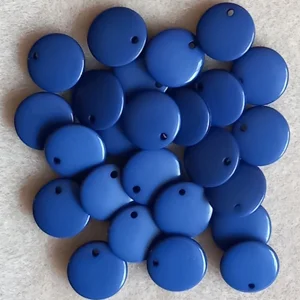 25 small synthetic pendants, 12mm, blue
