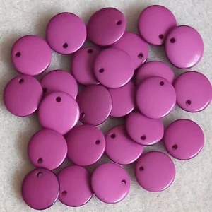 25 small synthetic pendants, 12mm, pink