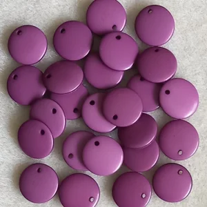 25 small synthetic pendants, 12mm, purple