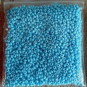 20g size 10 seed beads, opaque turquoise blue