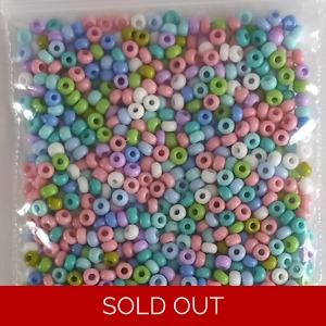 20g size 8 seed beads, opaque mixed pastel