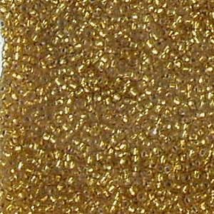 12g size 11 Czech seed beads, silver-lined yellow