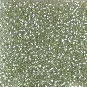 12g size 11 Czech seed beads, silver-lined pale olive green