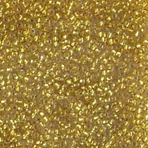 12g size 11 Czech seed beads, silver-lined lemon yellow,