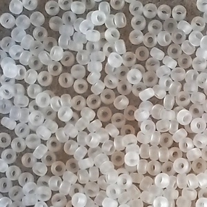 8g size 15 Miyuki seed beads, matt crystal