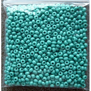 20g size 8 seed beads, opaque light turquoise green