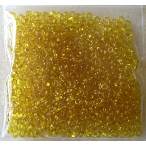 20g size 8 seed beads, transparent yellow