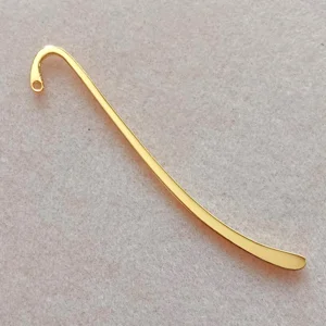 Small book mark shiny gold plated metal, 8.5cm