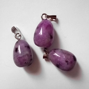 Sugilite gemstone tear-drop pendant