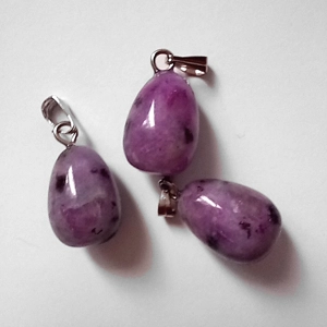 Sugilite gemstone tear-drop pendant