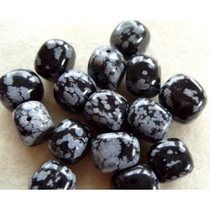 10 snowflake obsidian gemstone nugget beads
