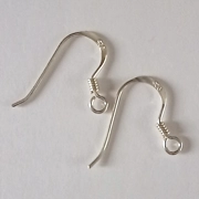 1 pair 925 sterling silver hook and spring ear-wires.