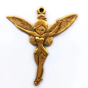 Gold plated fairy pendant, 52mm x 46mm
