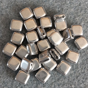30 Czech Mates tile beads crystal full labrador, 6mm