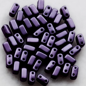 50 Czech Mates brick beads, pastel bordeaux 6mm x 3mm