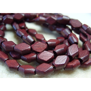 30, diamond shape wooden beads, mahogany