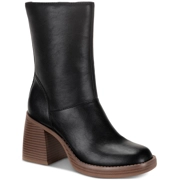 Aleenn Womens Stacked Round Toe Mid-Calf Boots