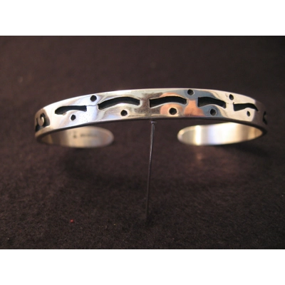 Hopi Design Silver Band   by John Honie 7" Round  1-1/8" Gap