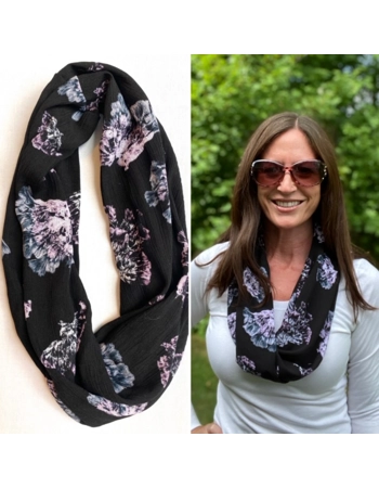 Black muted floral scarf Black muted floral scarf