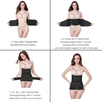 Pas 3v1 za oblikovanje trebuha po porodu ČRNA