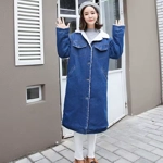 Winter New Denim Jeans Jacket Velvet Thick Coat Women's