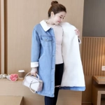 Winter New Denim Jeans Jacket Velvet Thick Coat Women's