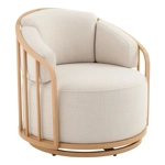 Better Homes & Gardens Lillian Swivel Birdcage Accent Chair, Cream Linen