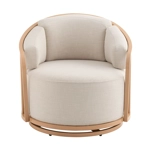 Better Homes & Gardens Lillian Swivel Birdcage Accent Chair, Cream Linen