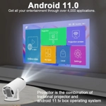 Magcubic Projector Hy300 4K Android 11 Dual Wifi6 200 ANSI Allwinner H713 BT5.0 1080P 1280*720P Home Magcubic Projector Hy300 4K Android 11 Dual Wifi6 200 ANSI Allwinner H713 BT5.0 1080P 1280*720P Home