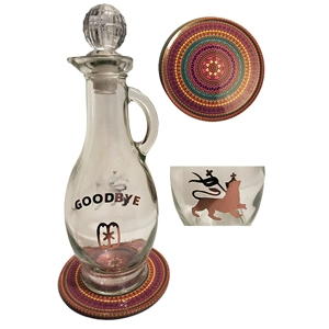 Libation Jug with coaster/Boxed/Adinkra symbol/Goodbye/Rose Gold