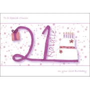 21st Birthday Cake Card