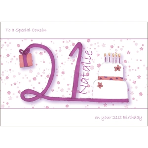 21st Birthday Cake Card
