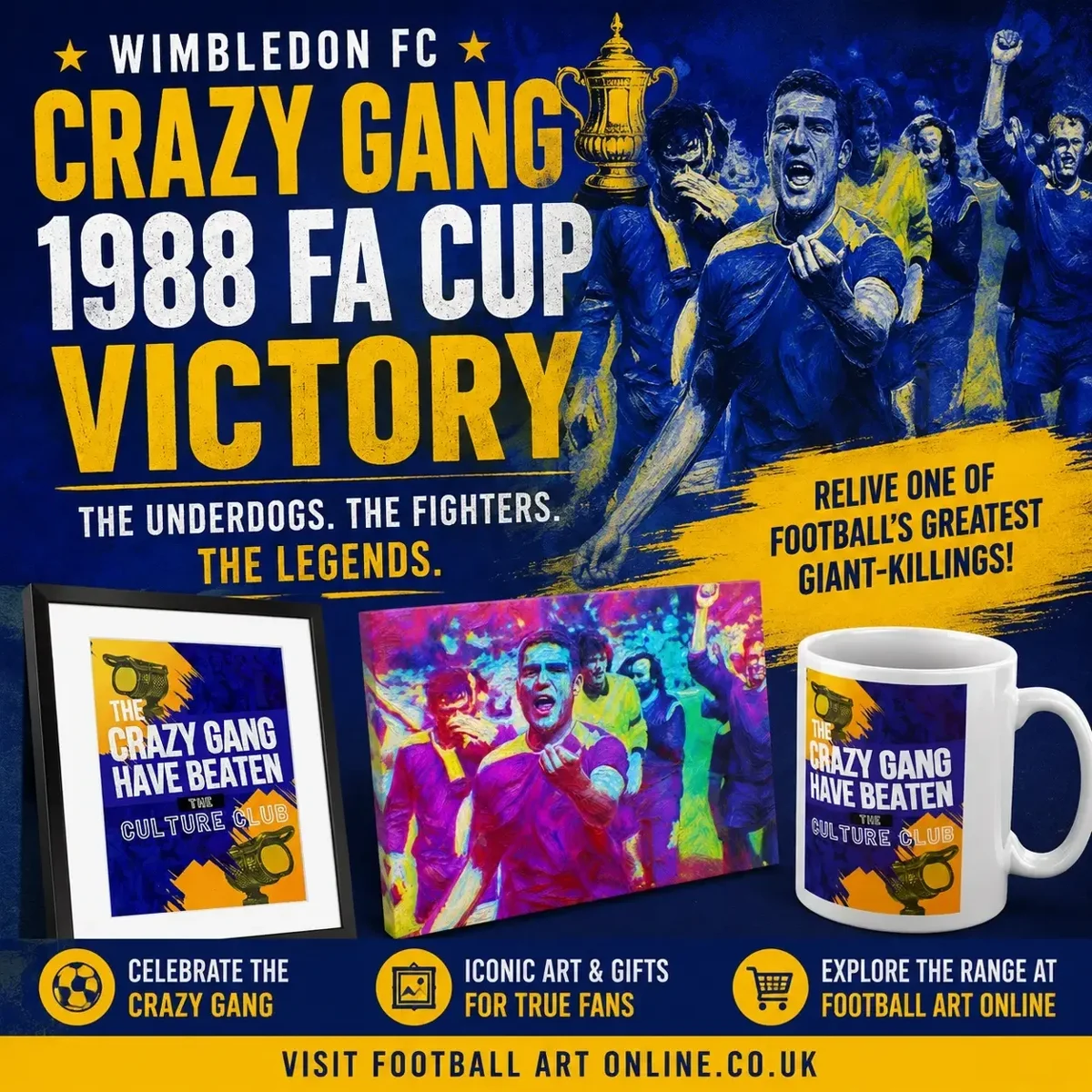 Wimbledon Crazy Gang 1988 FA Cup Victory | Football Art