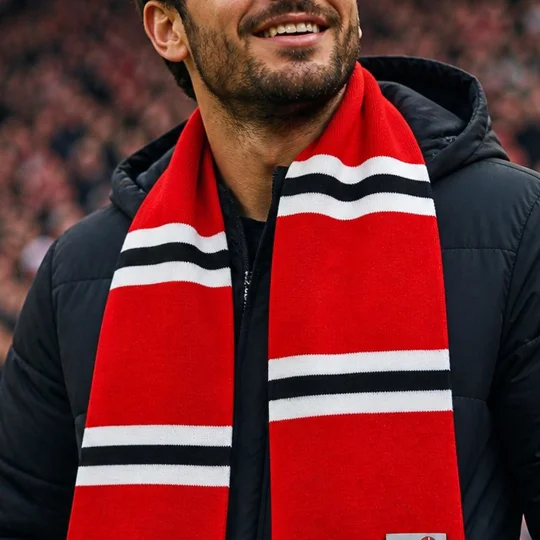 Man U Colours Retro Style Football Bar Scarf
