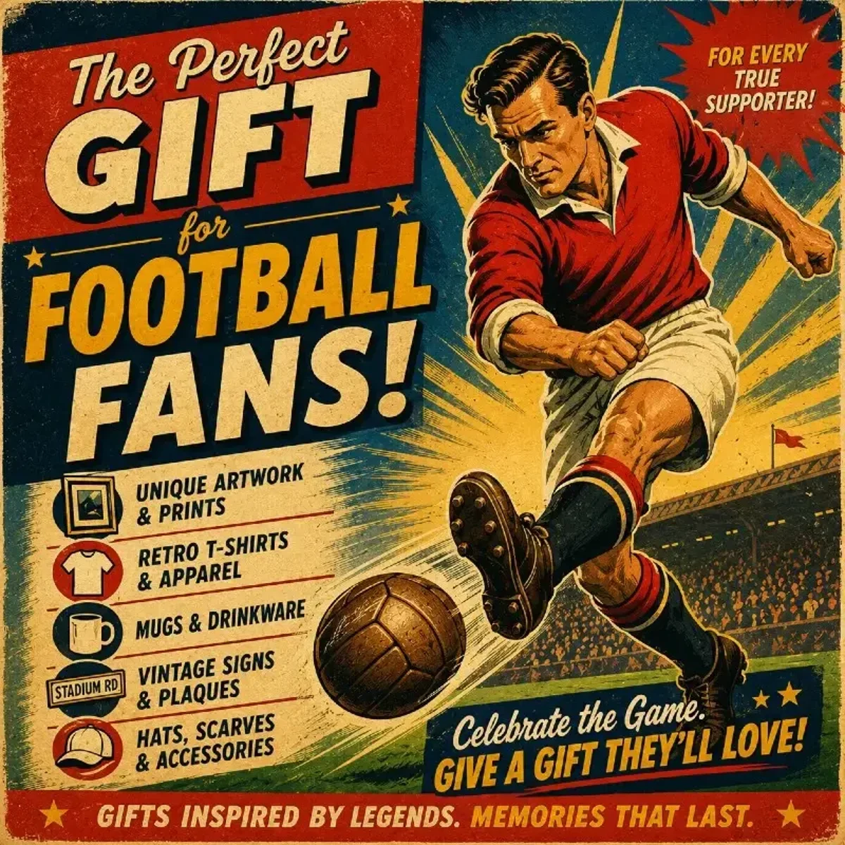 Unique Gifts for Football Fans: Football Artwork, Clothing & Present Ideas