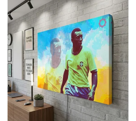 Pelé-Inspired Brazil Pop Art Canvas Wall Art | Football Legend Tribute