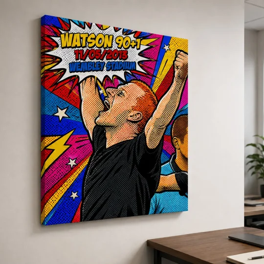 90+1 Wigan Watson FA Cup Winner Inspired Pop-Art Tribute Canvas Print