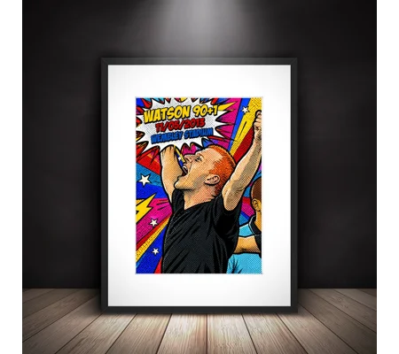 90+1 Wigan Watson FA Cup Winner Inspired Pop-Art Tribute Framed Print